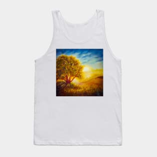 Long shadows of golden hour - pastel painting Tank Top